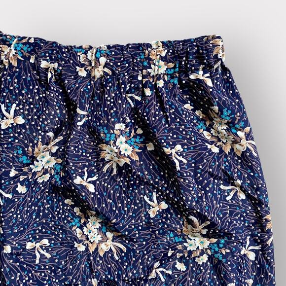 Karapenn Mid-length Floral Skirt Blue S - Picture 3 of 6